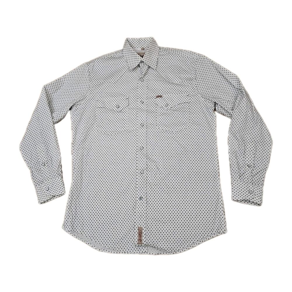 Rafter C Cowboy Collection Pro Flex 45 Performance Medium White Geometric Shirt